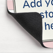 文字カスタムショートオンパステルピンクストライプ マウスパッド (コーナー)