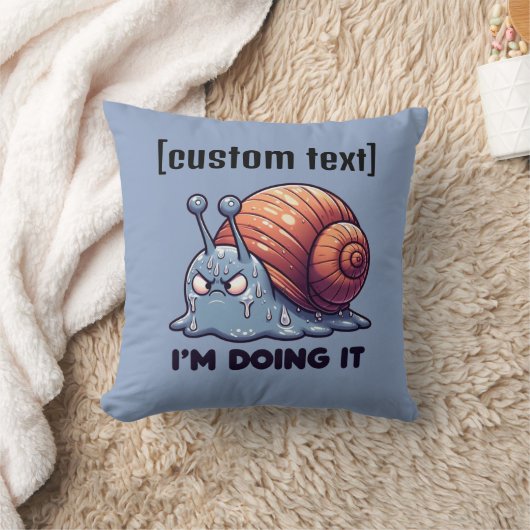 文字カスタムスウェーおもしろいティカタツムリ動機 クッション (ブランケット)