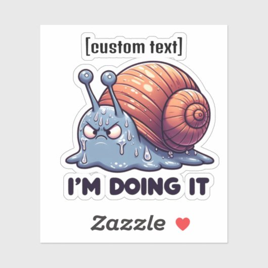 文字カスタムスウェーおもしろいティカタツムリ動機 シール (シート)