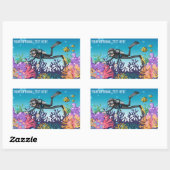 文字カスタムスキューバダイバーステッカー 長方形シール (シート)