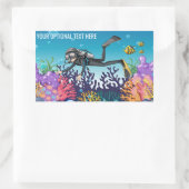 文字カスタムスキューバダイバーステッカー 長方形シール (バッグ)