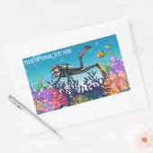 文字カスタムスキューバダイバーステッカー 長方形シール (封筒)