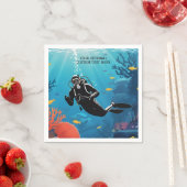 文字カスタムスキューバダイバー スタンダードカクテルナプキン (インサイチュ)