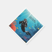 文字カスタムスキューバダイバー スタンダードカクテルナプキン (角)