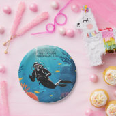 文字カスタムスキューバダイバー ペーパープレート (パーティー)