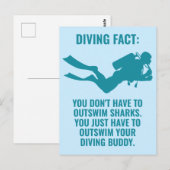 文字カスタムスキューバダイビング ポストカード (正面/裏面)