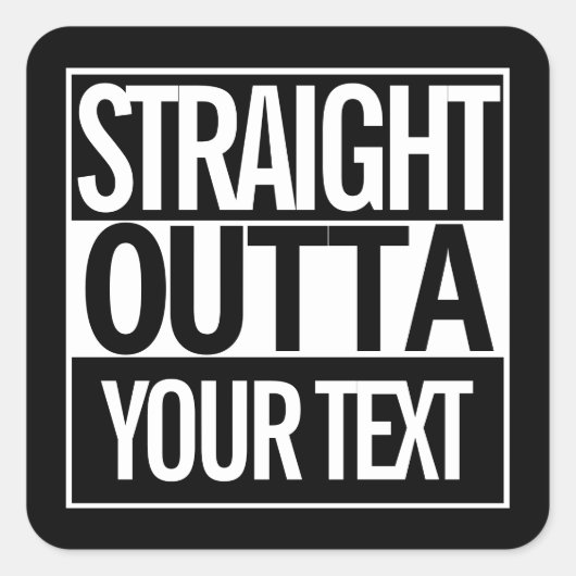 文字カスタムストレートアウトタユシティレトロブラック スクエアシール (正面)