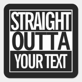 文字カスタムストレートアウトタユシティレトロブラック スクエアシール