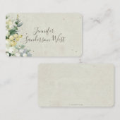 文字カスタムスノーベリー+ユーカリのクリスマス プレイスカード (正面/裏面)