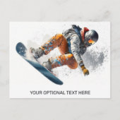 文字カスタムスノーボーダーイラストレーション ポストカード (正面)