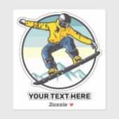 文字カスタムスノーボーダー シール (シート)