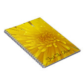 文字カスタムスピキイエローダリアフラワーフォト ノートブック (右側)