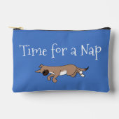 文字カスタムスリーピードッグブルーバックパターン アクセサリーポーチ (正面)