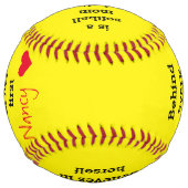 文字カスタムソフトボールの贈り物 ソフトボール (裏面)