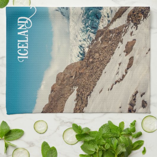 文字カスタムソレイマジョクル、アイスランド キッチンタオル (折り畳み)