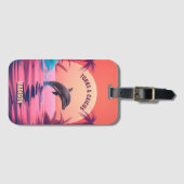 文字カスタムタークスアンドカイコスドルフィン ラゲッジタグ (正面横)