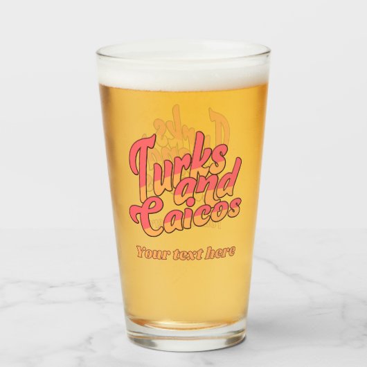 文字カスタムタークスアンドカイコス タンブラーグラス (ドリンク裏面)