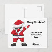 文字カスタムダビング踊りサンタ シーズンポストカード (正面/裏面)