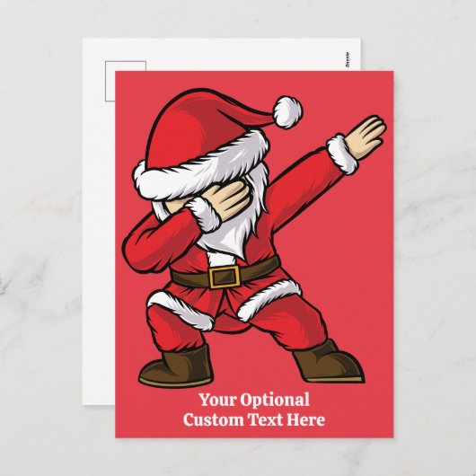 文字カスタムダビング踊りサンタ シーズンポストカード (正面/裏面)