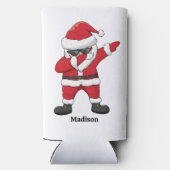 文字カスタムダビング踊りサンタ スリム缶クーラー (裏面)