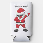 文字カスタムダビング踊りサンタ スリム缶クーラー (正面)