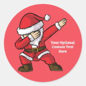 文字カスタムダビング踊りサンタ ラウンドシール (正面)
