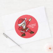 文字カスタムダビング踊りサンタ ラウンドシール (封筒)