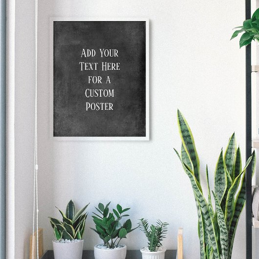 文字カスタムダークグレーの追加グランジ ポスター