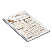 文字カスタムチョコレートマルチリンガルタイポグラフィ ノートブック (右側)