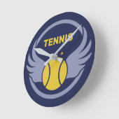 文字カスタムテニスボール（ウィング付き） ラウンド壁時計 (傾斜)