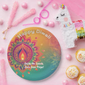 文字カスタムディワリディライトプレート ペーパープレート (パーティー)