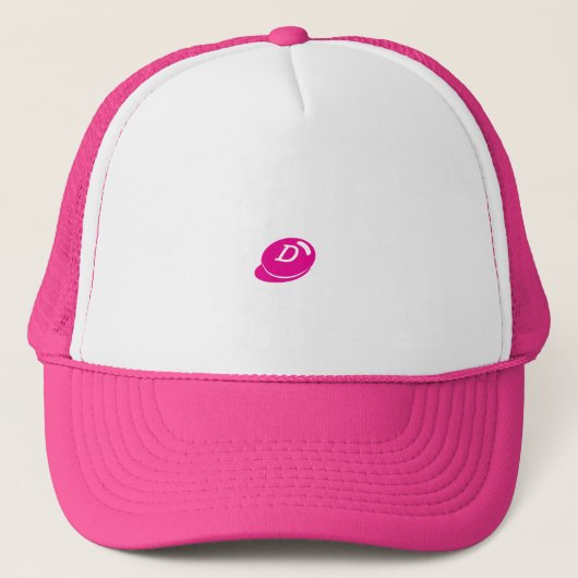 文字カスタムトラック帽 – Hot Pink & White Cap キャップ (正面)