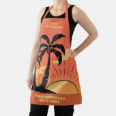 文字カスタムトロピカルアイランドサンセット エプロン (インサイチュ)