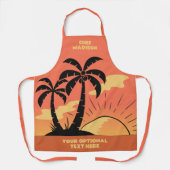 文字カスタムトロピカルアイランドサンセット エプロン (正面)
