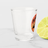 文字カスタムトロピカルアイランドサンセット ショットグラス (左)