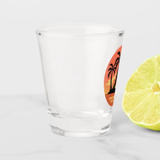 文字カスタムトロピカルアイランドサンセット ショットグラス (左)