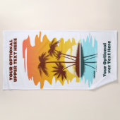 文字カスタムトロピカルアイランドサンセット ビーチタオル (正面)