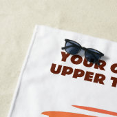 文字カスタムトロピカルアイランドサンセット ビーチタオル (インサイチュ)