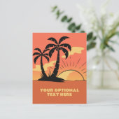 文字カスタムトロピカルアイランドサンセット ポストカード (スタンド正面)