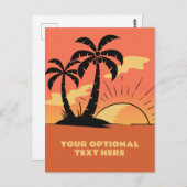 文字カスタムトロピカルアイランドサンセット ポストカード (正面/裏面)