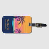 文字カスタムトロピカルアイランドサンセット ラゲッジタグ (正面横)