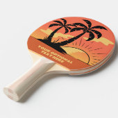 文字カスタムトロピカルアイランドサンセット 卓球ラケット (正面アングル)