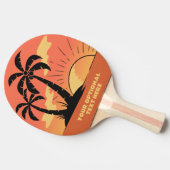 文字カスタムトロピカルアイランドサンセット 卓球ラケット (横)