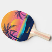 文字カスタムトロピカルアイランドサンセット 卓球ラケット (横)