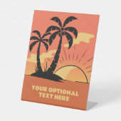 文字カスタムトロピカルアイランドサンセット 台座サイン (正面)
