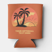 文字カスタムトロピカルアイランドサンセット 缶クーラー (正面)