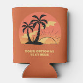 文字カスタムトロピカルアイランドサンセット 缶クーラー (裏面)