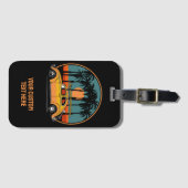 文字カスタムトロピカルサーファーサンセット ラゲッジタグ (正面横)