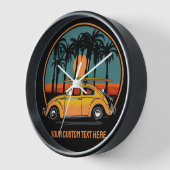 文字カスタムトロピカルサーファーサンセット 壁時計 (傾斜)