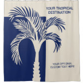 文字カスタムトロピカルバケーション シャワーカーテン (正面)